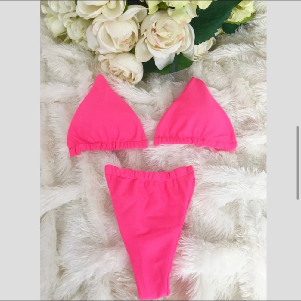 Oh Polly Pink Clear Strap Bikini